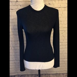 EUC Shein black ribbed long sleeve top- Medium